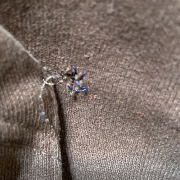 Mens Destressed Hoodie 2XL Dark Brown Zip front - Picture 8 of 10